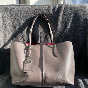 Tod’s Gray Genuine Leather Tote Bag